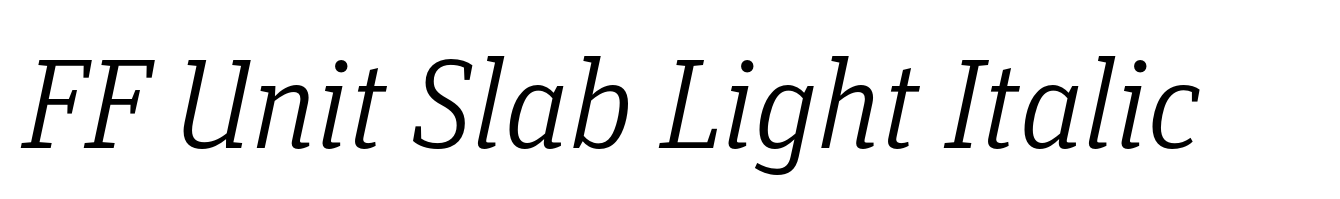 FF Unit Slab Light Italic